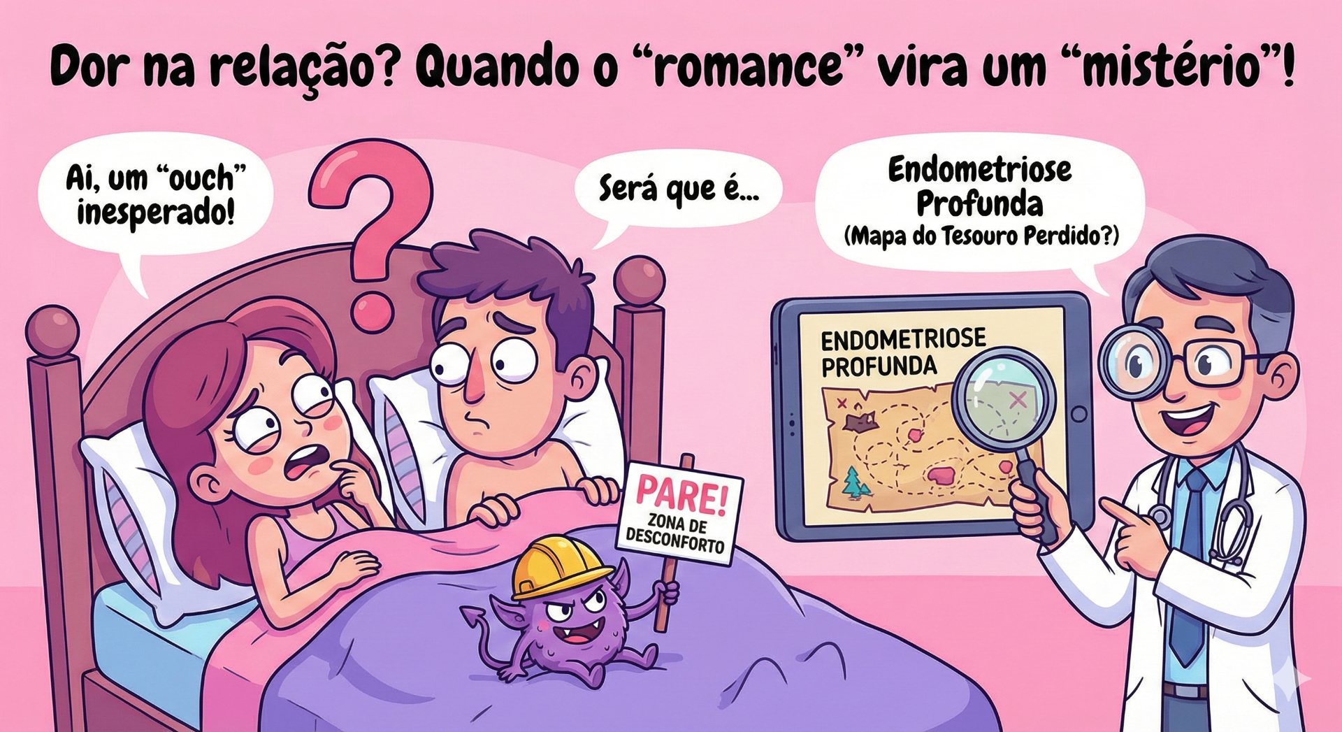 Ilustração sobre dor na relação sexual e endometriose